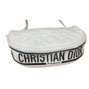 Christian Dior Vibe Hobo Bag White Cannage Calfskin Leather Made in Italy
